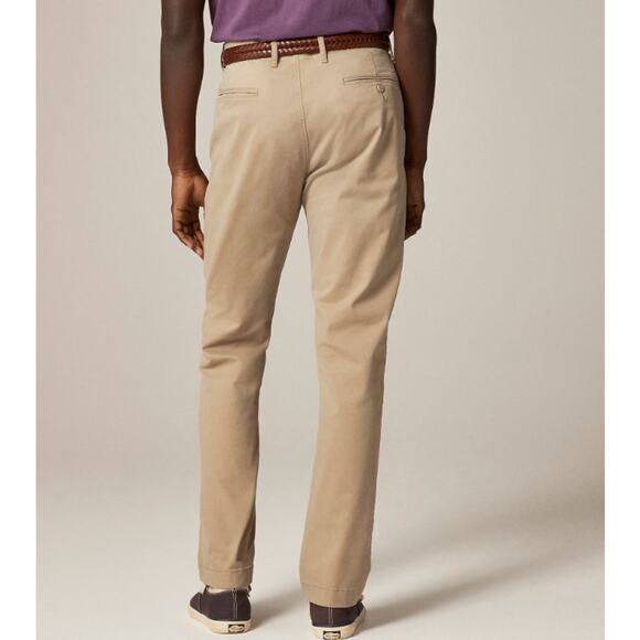 J.Crew Straight-Fit Stretch Chino Pants Mens Size 32 x 30 Tan Flat Front Zip Fly - Picture 2 of 8
